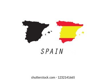 Spain outline map country shape 