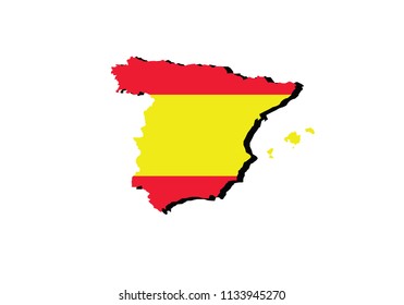 Spain outline national borders country 