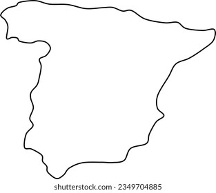 mapa de vector de esquema de españa transparente