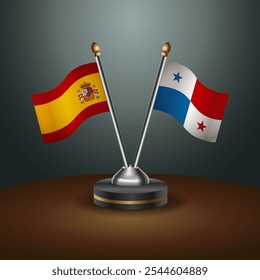 A tabela da Espanha e do Panamá sinaliza a relação com o plano de fundo do gradiente. Ilustração de vetor