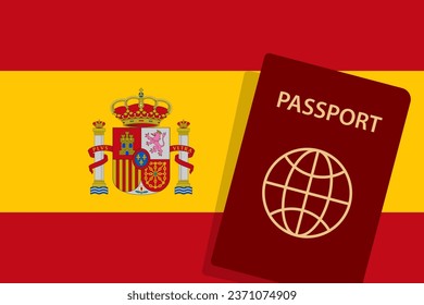 Spain Passport. Spain Flag Background Vector