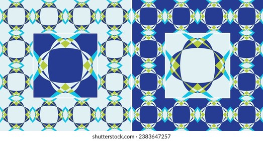 Spain pattern in royal blue color design vector for tiles, fabric and wallpaper background.   
