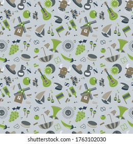Spain pattern seamless design. Decoration textile and paper series