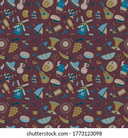 Spain pattern seamless design. Decoration textile and paper series