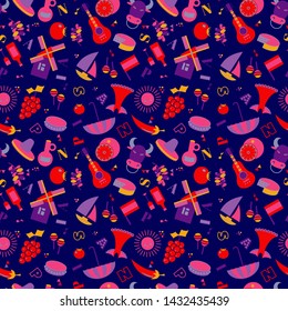 Spain pattern seamless design graphic