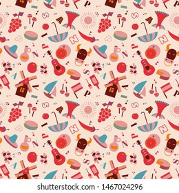 Spain pattern seamless design graphic