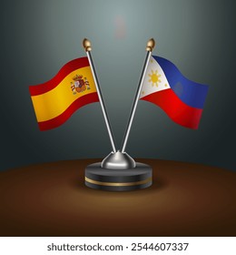 A tabela da Espanha e das Filipinas sinaliza a relação com o plano de fundo do gradiente. Ilustração de vetor