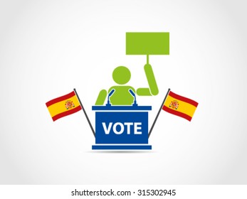 Spain Podium Speech Protest