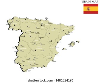 Spain political map vector illustration
