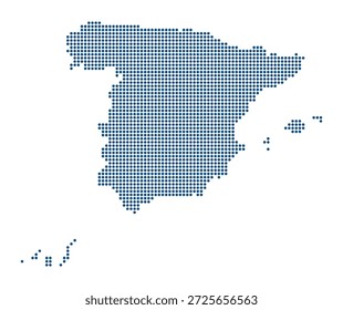 Mapa profissional do vetor pontilhado de Espanha para o mercado europeu e estratégia corporativa. Espanha mapa pontilhado. 