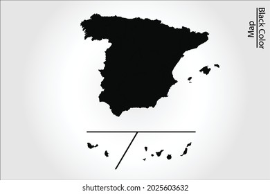 España Provincias mapean el color negro al fondo