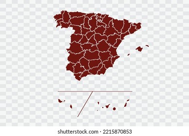 Spain Provinces Map burnt brown Color on White Background quality files Color (701205) png