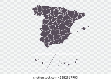 España Provincias Mapa de color gráfico en archivos de calidad de fondo blanco Png