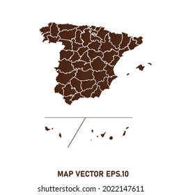 Spain Provinces map High Detailed on white background. Abstract design vector illustration eps 10