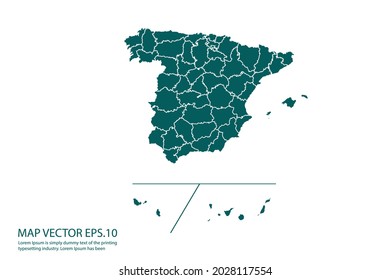 Mapa de las provincias españolas Alto Detallado sobre el fondo blanco. Resumen de la ilustración vectorial de diseño eps 10