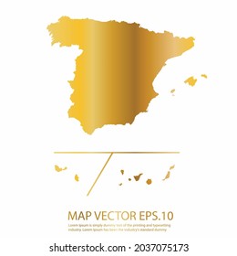 Mapa de las provincias españolas Alto Detallado sobre el fondo blanco. color de gradiente dorado. Resumen de la ilustración vectorial de diseño eps 10