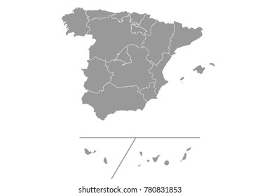 Spain Provinces Map High Detailed Map Stock Vector (Royalty Free ...