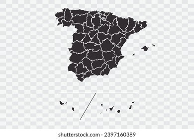 Spain Provinces Map iron Color on White Background quality files Png