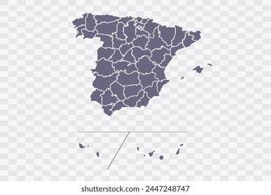España Provincias Mapa estaño Color sobre fondo blanco archivos de calidad Png