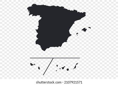 Spain Provinces map vector, Not isolated on transparent background