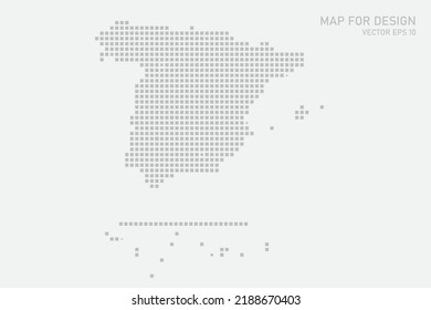 Spain with Provinces Map - World map International vector template with grey pixel, grid, grunge, halftone style isolated on white background for education, infographic - Vector illustration eps 10