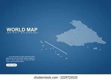 Spain with Provinces Map - World map International vector template with isometric top and white pixel, grid, grunge, halftone style isolated on blue background for design - Vector illustration eps 10