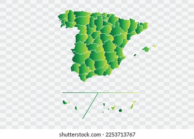 Spain Provinces Map yellowish green Color Background quality files png