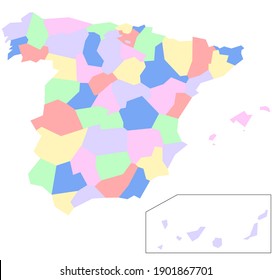 mapa político de las provincias de españa para estudiar geografía
