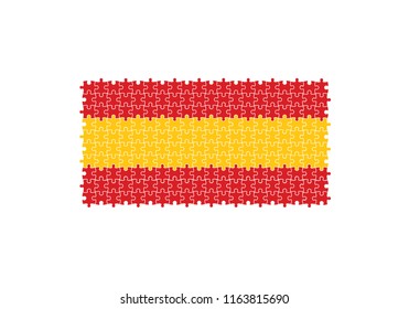 Spain puzzle effect national flag country emblem