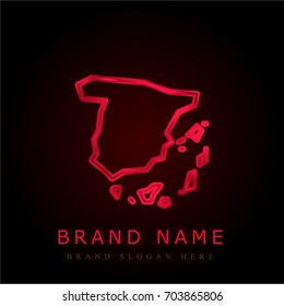 Spain red chromium metallic logo