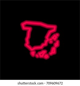 Spain red glowing neon ui ux icon. Glowing sign logo vector