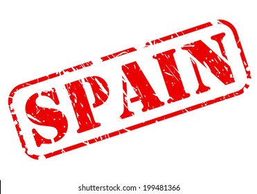 SPAIN red stamp on white background