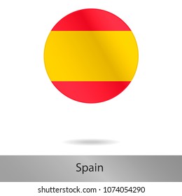 Spain round icon with shadow