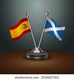 A tabela de Espanha e Escócia sinaliza a relação com o plano de fundo do gradiente. Ilustração de vetor