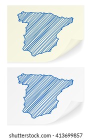Spain scribble map on a white background.