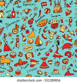 Spain, seamless pattern for your design