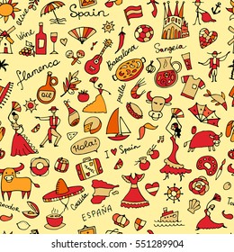 Spain, seamless pattern for your design