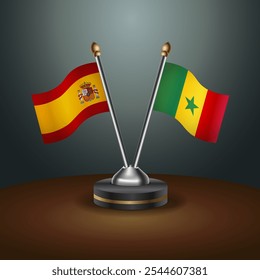 A tabela da Espanha e do Senegal sinaliza a relação com o plano de fundo gradiente. Ilustração de vetor