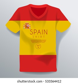 Spain Shirt : National Shirt Template : Vector Illustration