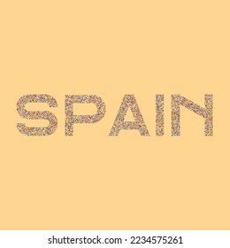 Spain Silhouette Pixelated pattern map illustration