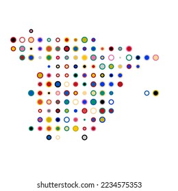 Spain Silhouette Pixelated pattern map illustration