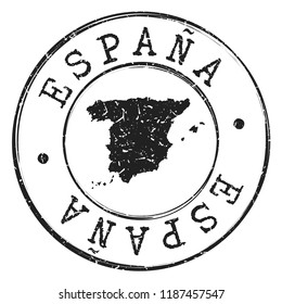 Spain Silhouette Postal Passport. Stamp Round Vector Icon Map. Design  Travel Postmark. 