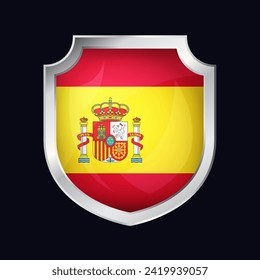 Spain Silver Shield Flag Icon