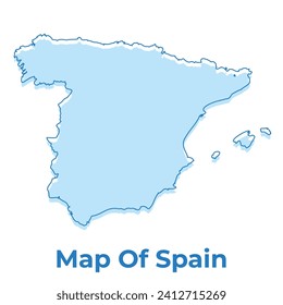 Spain simple outline map vector illustration