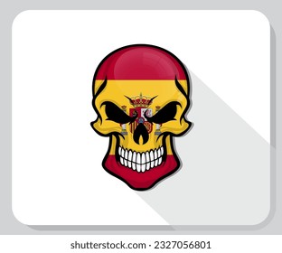 Spain Skull Flag Pride Icon
