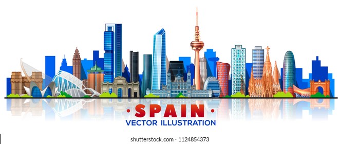 Spain skyline. Vector illustration