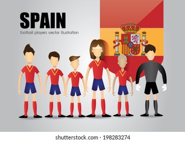 Spain soccer team character vector illustration