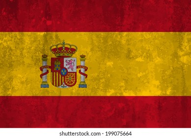 Spain, Spanish flag on concrete textured background