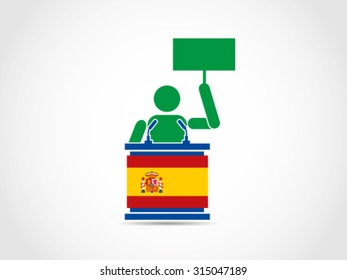 Spain Speech Podium Protest