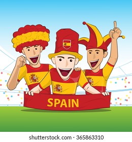 Spain Sport Fans Vector